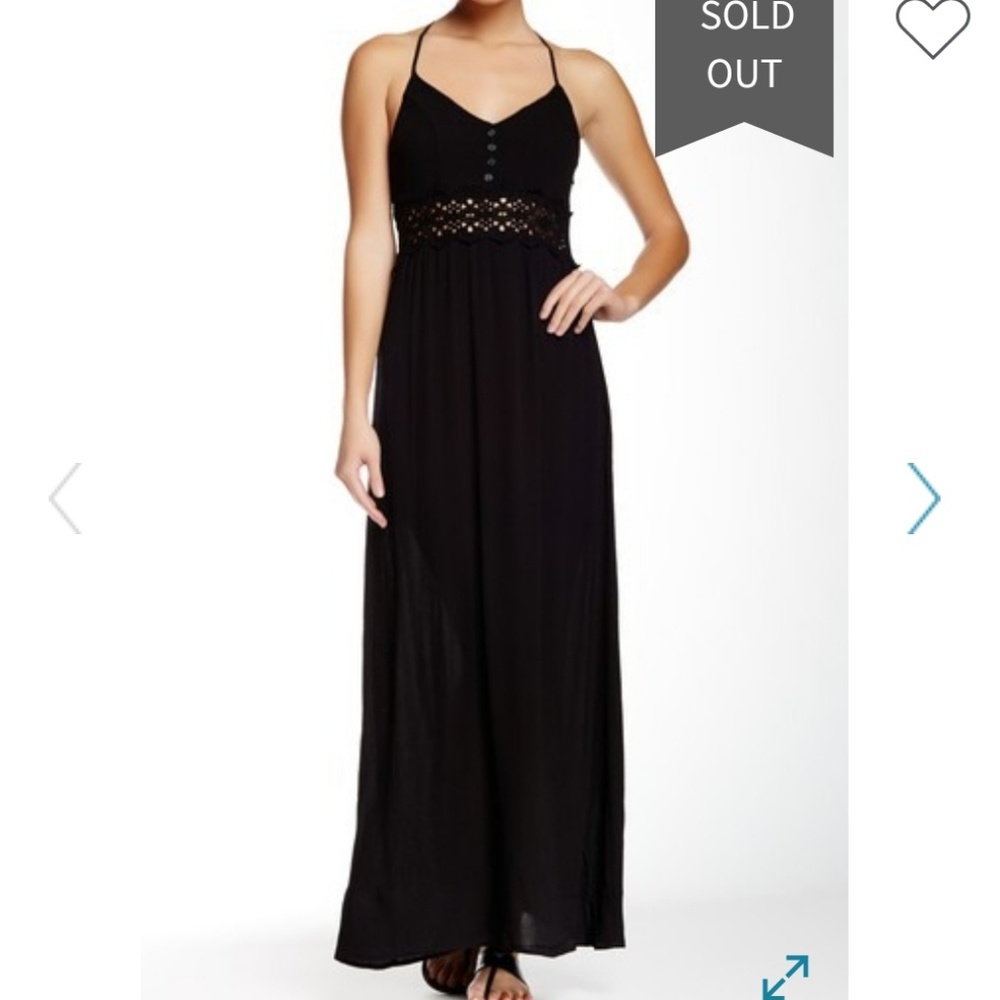 Socialite Lace Middle Henley Racerback Dress L